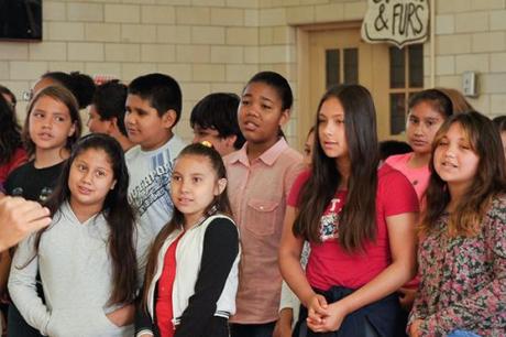 Students perform during the Music Industry Leaders And Artists Bring Music event at Bancroft Elementary School as part of Namm's DC fly-in on May 18, 2015, in Washington, DC.