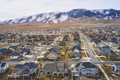 Aeriel image of a suburban neighborhood.