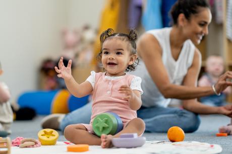 A toddler at school or daycare.