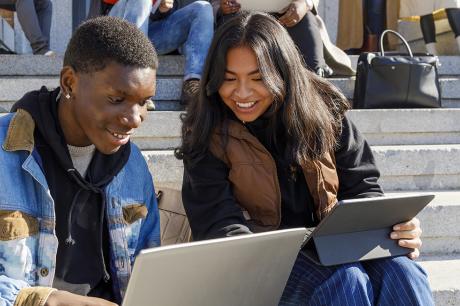 photo of students on steps