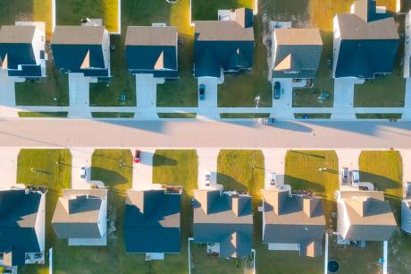 Birds Eye view photo of housing