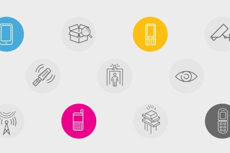 graphic showing different images related to prisons