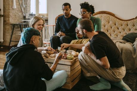 photo of young adults hanging out