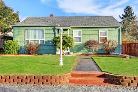 photo of a green house