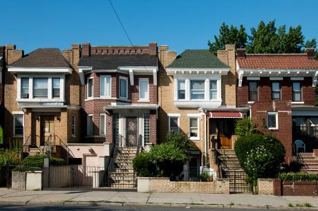 A row of townhomes. 
