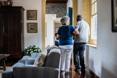 Older adult couple in their home.