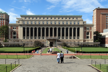 Front of a building. 
