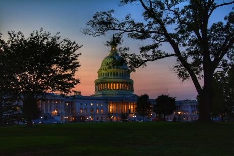 US Capitol in the evening