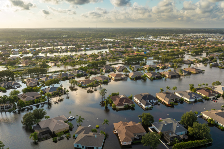 Residential area after a flood.