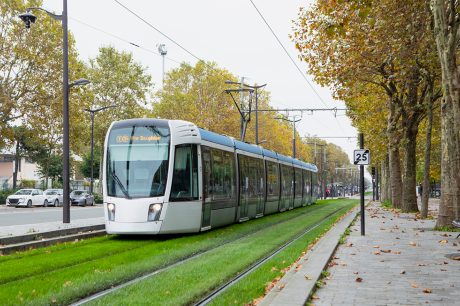 An image of a metro train. 