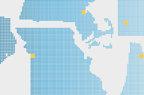 Blue and white map illustration