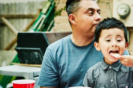 Little boy with his dad