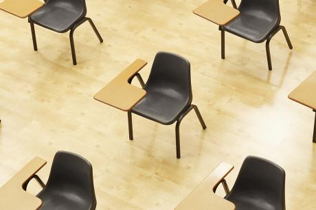 Desks in a classroom