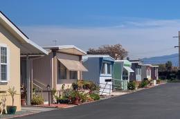 A mobile home neighborhood